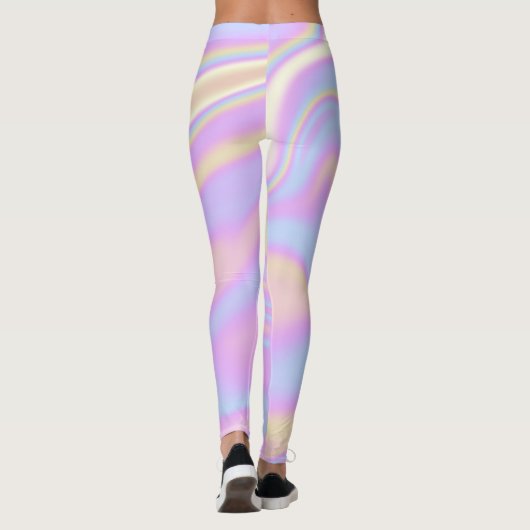 Holografische Iridescent Levendig kleurig Leggings (Achterkant)