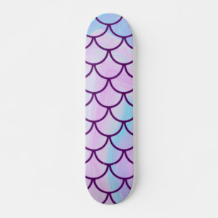 Holografische Iridescent Mermaid Scales Girly Pink Skateboard