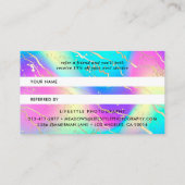 Holografische Iridescent Opal Gemstone Reference K Aanbevelingskaartje (Achterkant)
