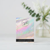 Holografische Iridescent Opal Ketting Display Kaar Visitekaartje (Staand voorkant)