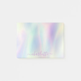Holografische Iridescente Pastel Regenboog Naam Post-it® Notes