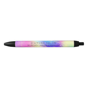 Holografische Iriserende Opal Promotionele Custom Zwarte Inkt Pen
