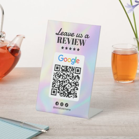 Holografische kapsalon Google Reviewen QR-code Reclamebord Met Voetstuk (Insitu)