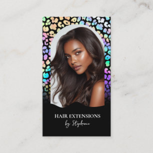 Holografische luxe haarstylist extensies pruik fot visitekaartje