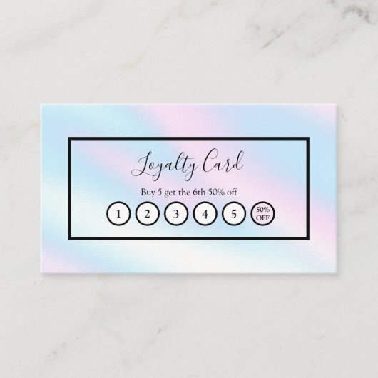 Holografische minimalistische loyaliteit visitekaartje (Voorkant)