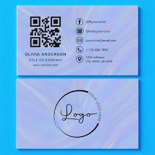 Holografische Minimalistische QR-code Visitekaartje