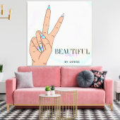 holografische nagellak slachterij hand nagels tech canvas afdruk (Insitu (Woonkamer))