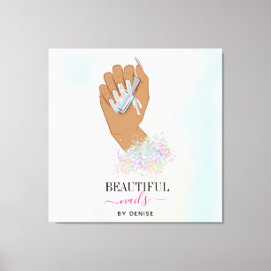 holografische nagellak slachterij hand nagels tech canvas afdruk