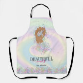 holografische nagellak slachterij hand nagels tech schort (Voorkant)