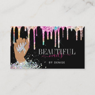 holografische nagellak slachterij hand nagels tech visitekaartje