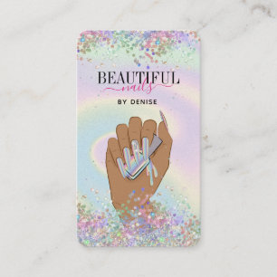 holografische nagellak slachterij hand nagels tech visitekaartje