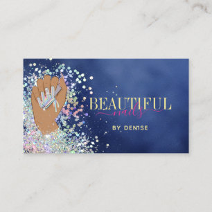 holografische nagellak slachterij hand nagels tech visitekaartje