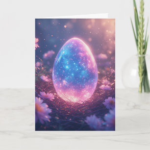 Holografische Neon Paasei Kaart