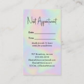 Holografische Opal Edelsteen Afsprakenkaartje (Achterkant)