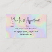 Holografische Opal Edelsteen Afsprakenkaartje (Achterkant)