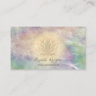 Holografische Opal Gouden Lotus Confetti Yoga I Visitekaartje