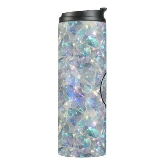 Holografische Opal Stone achtergrond Thermosbeker (Gedraaid links)