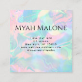 Holografische Opal Stone logo Vierkante Visitekaartje (Achterkant)