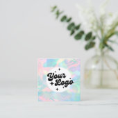 Holografische Opal Stone logo Vierkante Visitekaartje (Staand voorkant)