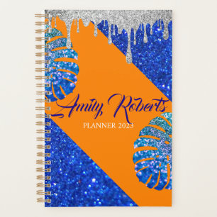 Holografische paarse glitter luxe glamour planner