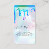 Holografische Poolse druppels nagels schoonheid Contactkaartje (Achterkant)