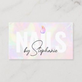 Holografische Poolse Nail Artist QR Code Roze Scho Contactkaartje