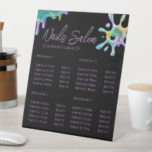 Holografische Poolse Splash Drip Nagels Zwart