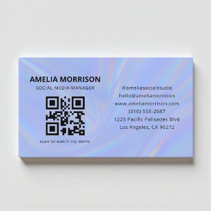 Holografische QR-code Minimalistische Professionel Visitekaartje