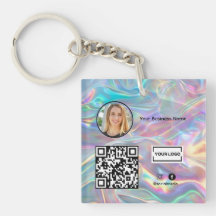 Holografische QR-code toevoegen Business Logo Phot