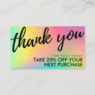 Holografische Rainbow Beauty Salon Discount Card Visitekaartje