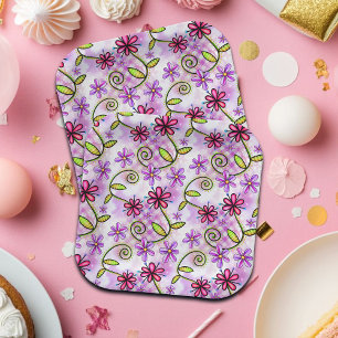 Holografische regenboog bloemencollage papieren bordje