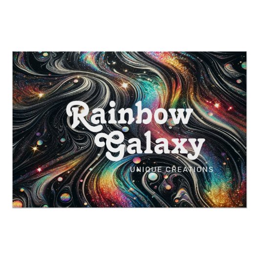 Holografische Regenboog Glitter 70s Galactisch Cre Perfect Poster (Voorkant)