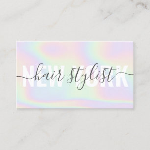 Holografische regenboog script handtekening haarst visitekaartje