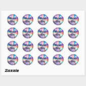 Holografische retro groovy script dank u ronde sticker (Vel)