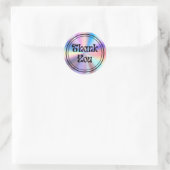 Holografische retro groovy script dank u ronde sticker (Tas)
