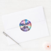 Holografische retro groovy script dank u ronde sticker (Envelop)