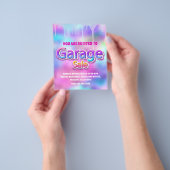 Holografische roze glinsterende drup garage sale flyer (Hand)