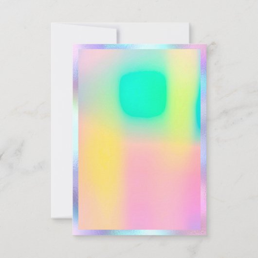 Holografische Roze Make-up Bruid Sweet 16th Kaart (Achterkant)