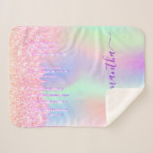 Holografische roze paarse druppels sherpa deken (Voorkant (horizontaal))