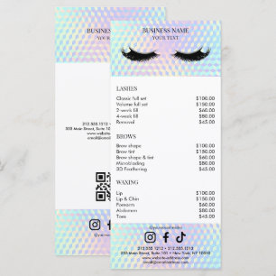 Holografische Salon Prijslijst Menu