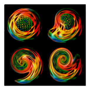 Holografische schijf #1 en Abstracte fotomanipulat Perfect Poster
