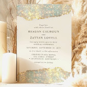 Holografische Sparkle Moderne Glam Glitter Bruilof Kaart