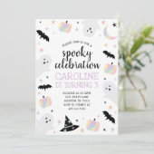 Holografische Spooky Viering Halloween Verjaardag Kaart (Staand voorkant)