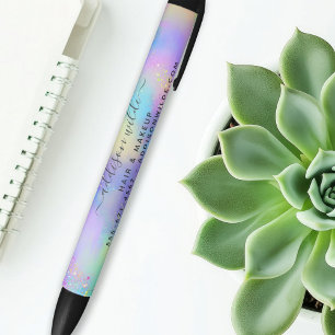 Holografische Sprankel Opal Iridiserende Zakelijke Zwarte Inkt Pen