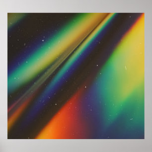 Holografische Stofgloed: Abstracte retro overlay Poster