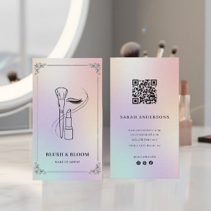 Holografische Visagist Kaart met QR Code Visitekaartje