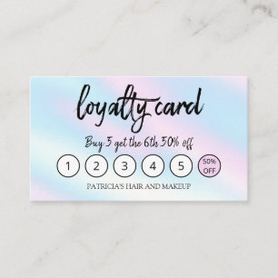Holografische Visagist Kapsalon Loyalty Card Visitekaartje