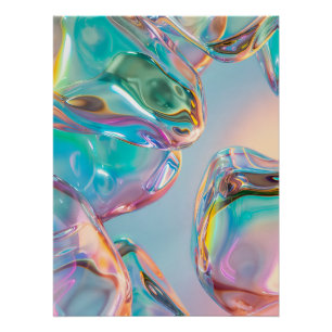 Holografische vloeibare metalen gradiënt aura esth perfect poster