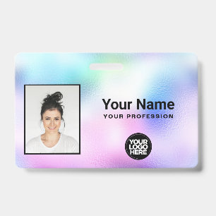 Holografische Werknemersfoto, Streepjescode, Logo, Badge