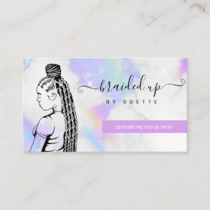 Holografische wolken Hair Braiding Braider Stylist Visitekaartje